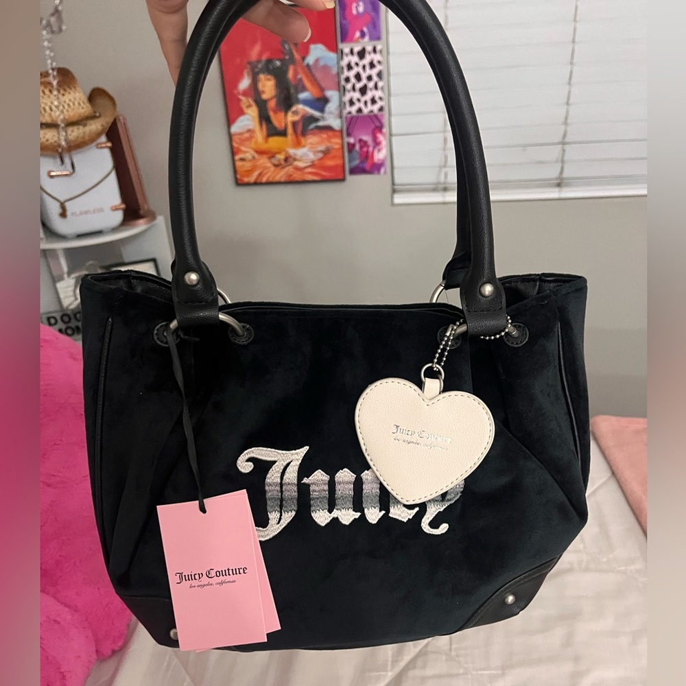 NEW Juicy Couture Retro Vibe Satchel Bag Black